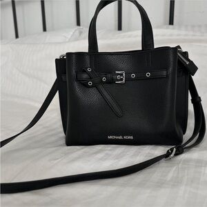 Michael Kors Black Pebbled Leather Satchel